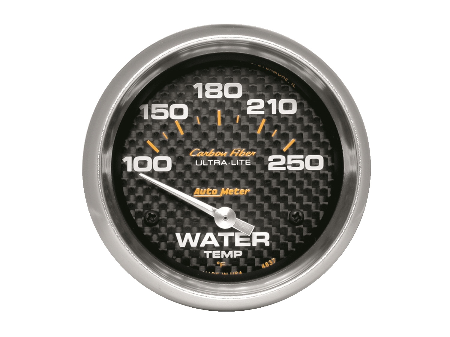 AutoMeter 2-5/8 In. WATER TEMPERATURE, 100-250 Fahrenheit, CARBON FIBER